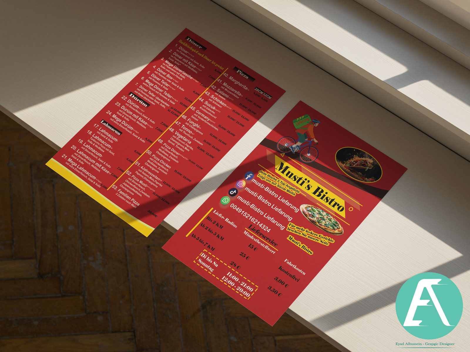 Delivery flyer design for Musti's Bistro